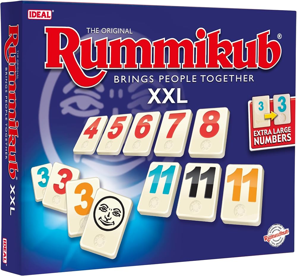 Ideal Rummikub XXL Board Game 2-4 Players Ages 8+ with Large Tiles