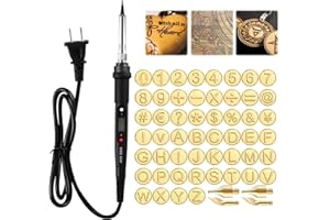 BIXMK 58pcs DIY Wood Leather Burning Set, 26 Letters Copper Mold -DIY Wood Burning/Carving Set, Letter Soldering Iron DIY Tools, Letter Soldering Iron Stencils Wood Burning Kit
