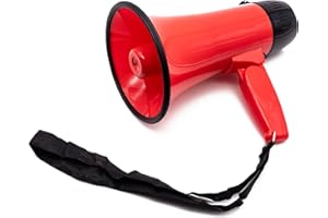 BEMLDY Portable Megaphone Bullhorn 20 Watt Power with Built-in Siren/Alarm-Adjustable Volume -Strap Powerful and Lightweight
