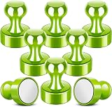 FINDMAG 8 Pack Strong Fridge Magnets with Hooks Green Small Whiteboard Magnets