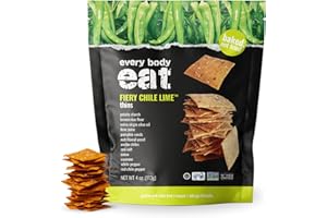 Every Body Eat Snack Cracker Thins, Vegan, Gluten Free, Seed Oil Free, and Dairy Free (2 Count, Fiery Chile Lime)