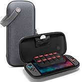 Spigen Slim Carrying Case for Nintendo Switch 2 (2025), Protective Hard Shell Travel Case with Accessory Pockets and 10 Game Cartridge Slots, Portable Storage Pouch – Charcoal Gray