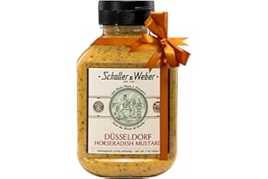 Schaller & Weber Dusseldorf Horseradish Mustard, 9 Oz Squeeze Bottle (1 Pack) | Hot German Mustard with Horseradish, All Natural Deli Mustard for Sausages, Pretzels & Sandwiches