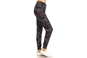 Leggings Depot Women's Popular Print High Waist Premium Jogger Track Pants(S-3X) BAT1