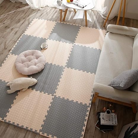 Amazon Co Jp ジョイントマット 花柄 タイルマット Eva ヨガマット ラグ 可愛い 無臭 カラー 60 60 1 9 4 ノンホルムアルデヒド 断熱 大判 厚め 防滑 防音 保護 収納簡単 子供 ベット用 介護 フロアマット 田園風 幼稚園 遊び場 赤ちゃんマット ホーム キッチン