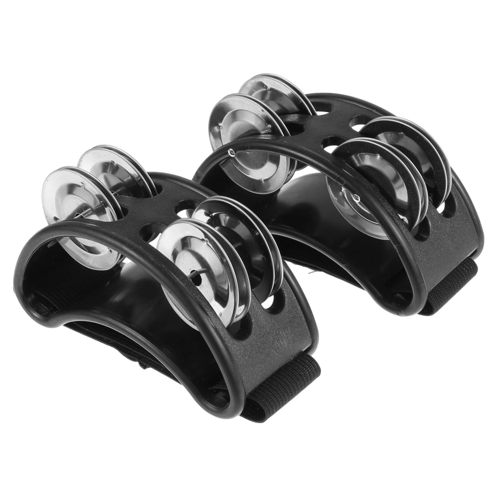Milisten Foot Tambourine 2-Pack with Adjustable Strap Foot Percussion Instrument Featuring Stainless Steel Jingles for Kids and Adults Music Dance Parties