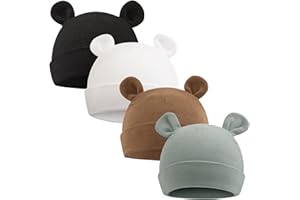 PESAAT Newborn Hospital Hat 0-12Months Preemie Boys Girls Beanie Solid Infant Baby Hats Autumn Winter