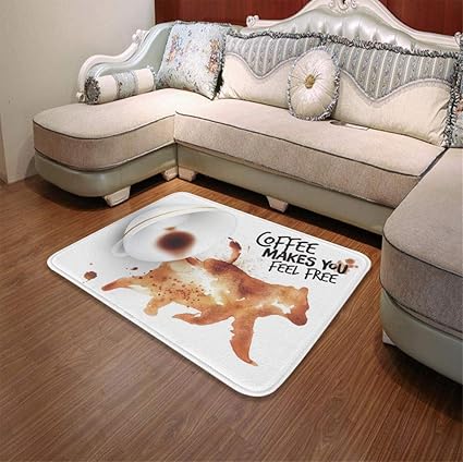 Amazon Com Yoliyana Short Fur Floor Mat Coffee Art For Home