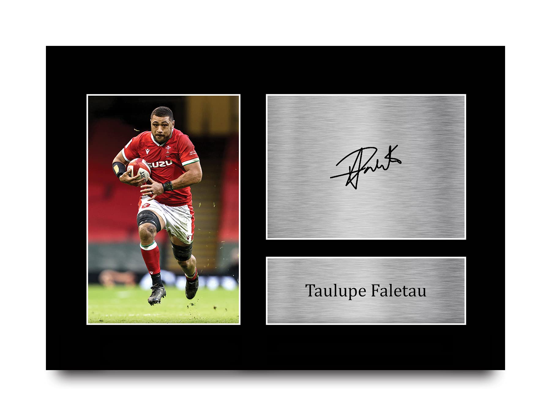 HWC Trading A4 Taulupe Faletau Wales Gifts Printed Signed Autograph Picture for Rugby Union Fans