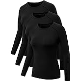 NELEUS Women's 3 Pack Compression Shirts Long Sleeve Yoga Athletic Running T Shirt