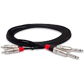 Hosa HPR-005X2 Unbalanced Interconnect Cable - 5 Foot