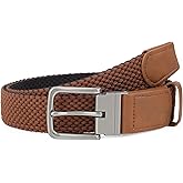 SANSTHS Reversible Braided Belt for Men and Women, Elastic Stretch Woven Golf Belts for Men, Casual Jeans Sports Work 1 3/8"