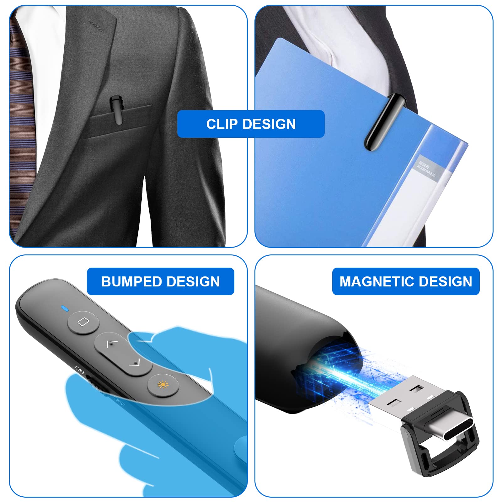 SSPONT Presentation Clicker for Powerpoint, Wireless Presentation Remote Modle 72