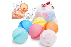 Reusable Water Balloons Bunch Quick Fill Self Sealing Water Bomb Refillable Magnetic Water Splash Balls for Kids Adults Water