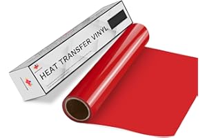 JANDJPACKAGING Red HTV Heat Transfer Vinyl Bundle - 12" x 15FT Red HTV Vinyl Roll for Shirts, Red Iron on Vinyl for Cricut & Silhouette Cameo - Easy to Cut & Weed for DIY Design