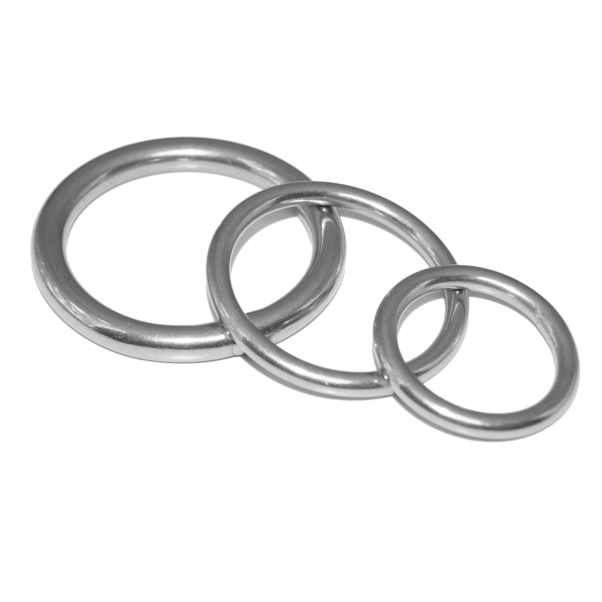 Stainless Steel Rings 5 x 30 mm Welded and Polished Round Rings A4 V4A- AISI 316 - Niro, Nirosta (Ideal as a Link Between Chains or Dog Leashes) Pack of 8