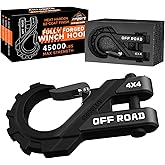 AUTOBOTS 3/8" Winch Hook Max 45,000 Lbs, Heavy Duty ATV Winch Hook with Safety Latch for ATV UTV SUV Trailers,Tow Winch Accessories for Synthetic Rope Winch Cable Black