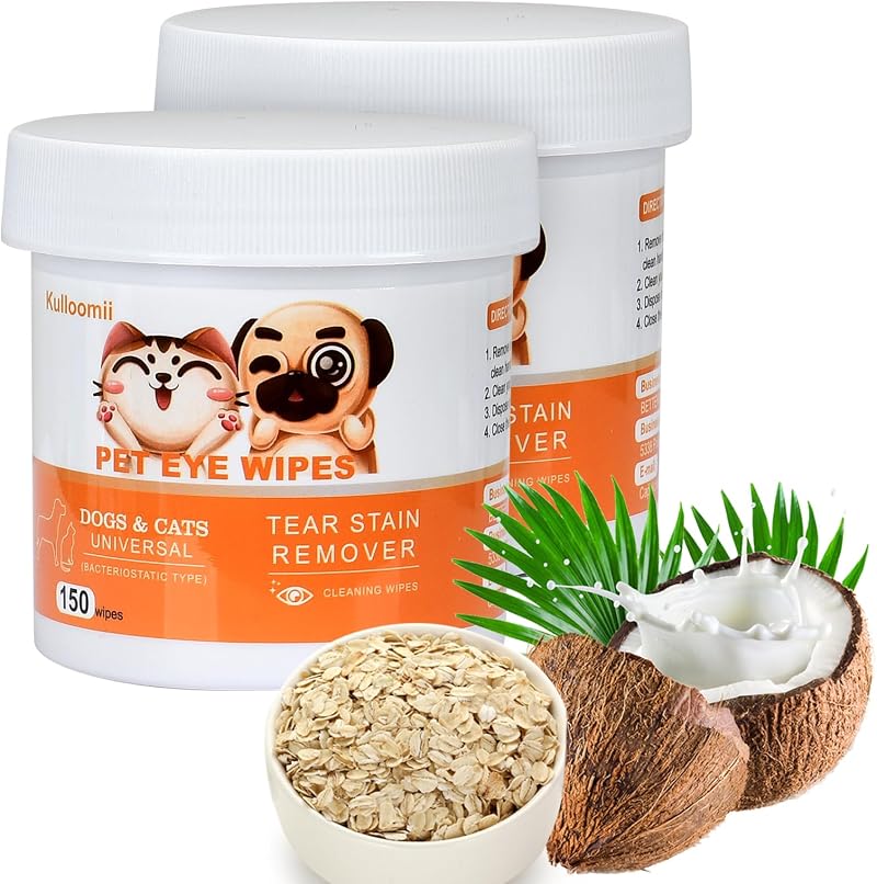 kulloomii Dog Eye Wipes Biodegradable Face Wipes for Pets 300pz