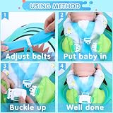 NYOBABE Baby Swimming Float with UPF50+ Canopy Anti-Flip Tail 6-36 Months view 6
