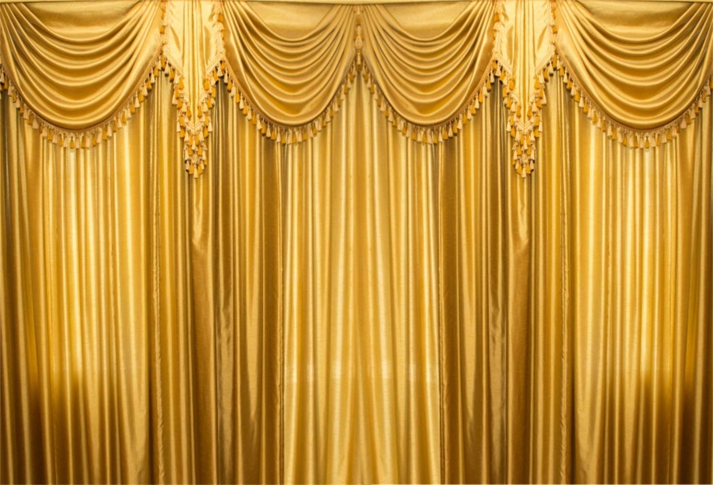 Buy Laeacco 10x6.5ft Golden Curtain Valance Stage Backdrop Vinyl