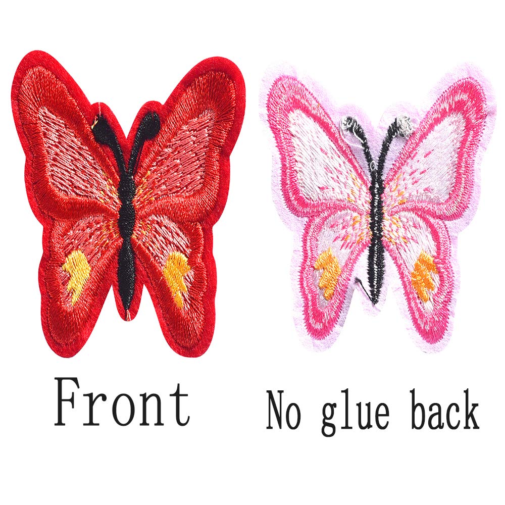 Isense Iron/Sew on Embroidered Butterfly Patches Assorted Bees Cicadas Patches for Jeans Jackets Shirts Backpack Shoes Perfect DIY Decoration Accessory