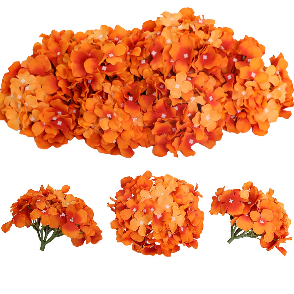 Tifuly 12Pcs Artificial Hydrangeas, Realistic Silk Hydrangeas Flower Heads with Stems Fake Flowers for Wedding Bridal Bouquets, Home Office Party Decor, Floral Arrangements,Centerpiece(Vintage Yellow)