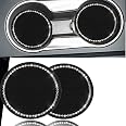 4 Pcs Rhinestone Car Cup Coasters — Sparkly, Anti-Slip, Fits Most Cup Holders, Car Decor For Women
