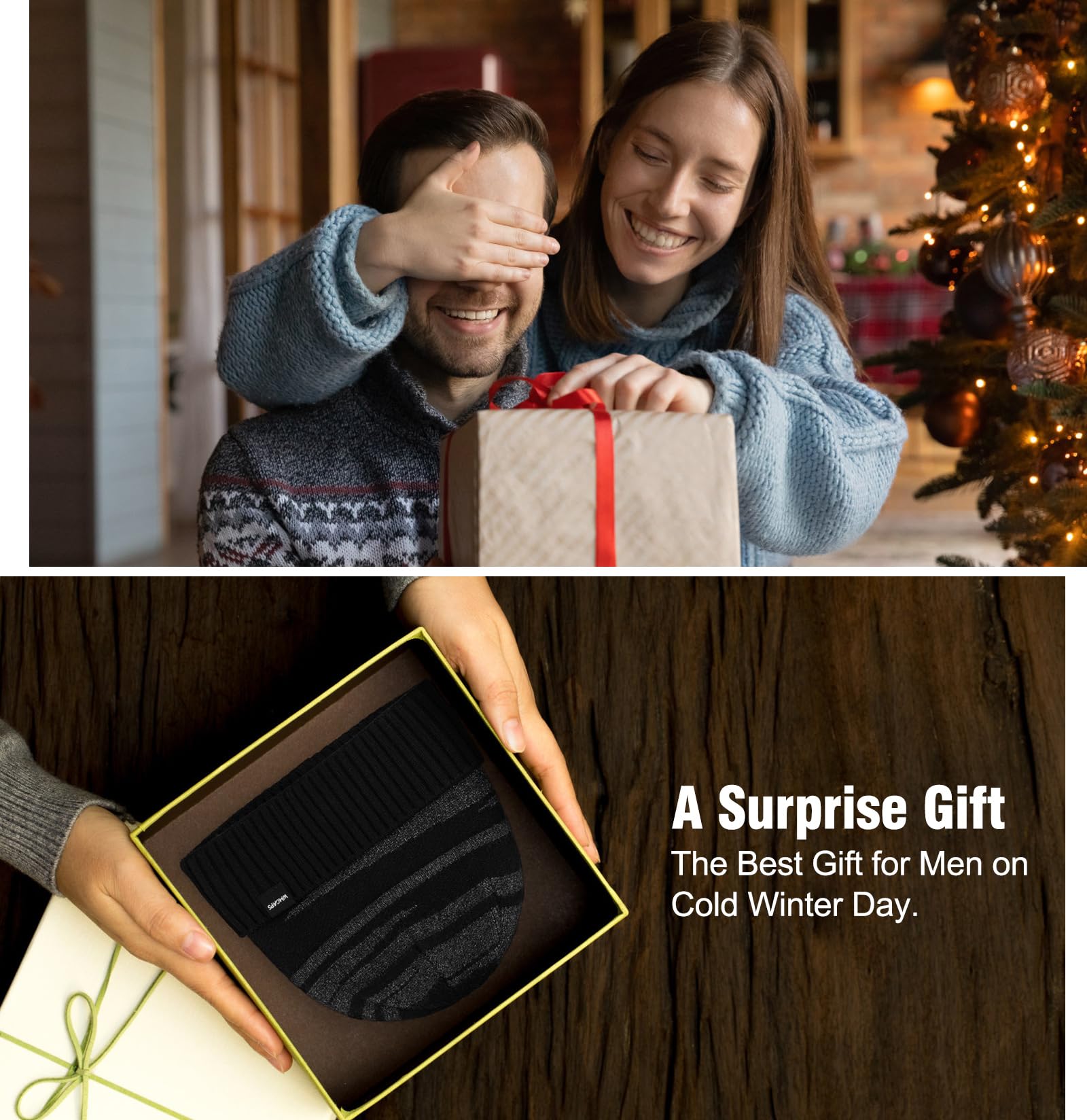 Wmcaps Beanie Winter Hats for Men Women,Fleece Lined Kint Soft Warm Skull Stocking Cap