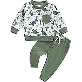 Madjtlqy Toddler Baby Boy Fall Clothes Long Sleeve Crewneck Sweatshirt Top Casual Pants Set Cute Infant Winter Outfits