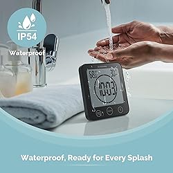 KADAMS Digital Bathroom Shower Kitchen Wall Clock