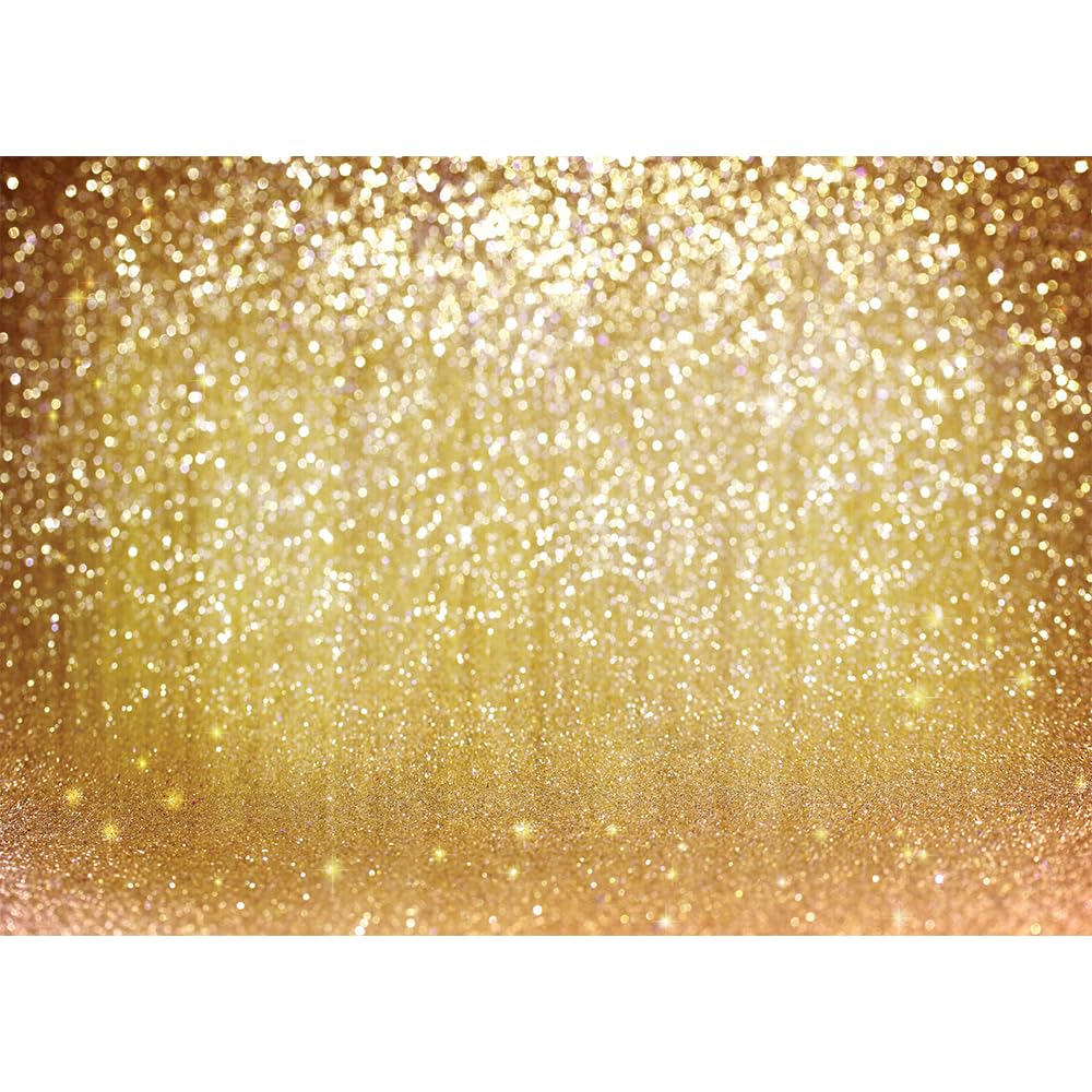 LYWYGG 10x8FT Vinyl Photography Backdrop golden Particles Speckle Dreamy Fantasy Dreamlike theme Metal Festive Holiday Party Decorative Photography Backdrop CP-10-1008