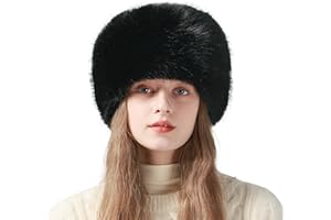 Peicees Winter Faux Fur Hat for Women Girls Russian Style Ladies UshankaWarm Fluffy Bucket Hat Fuzzy Furry