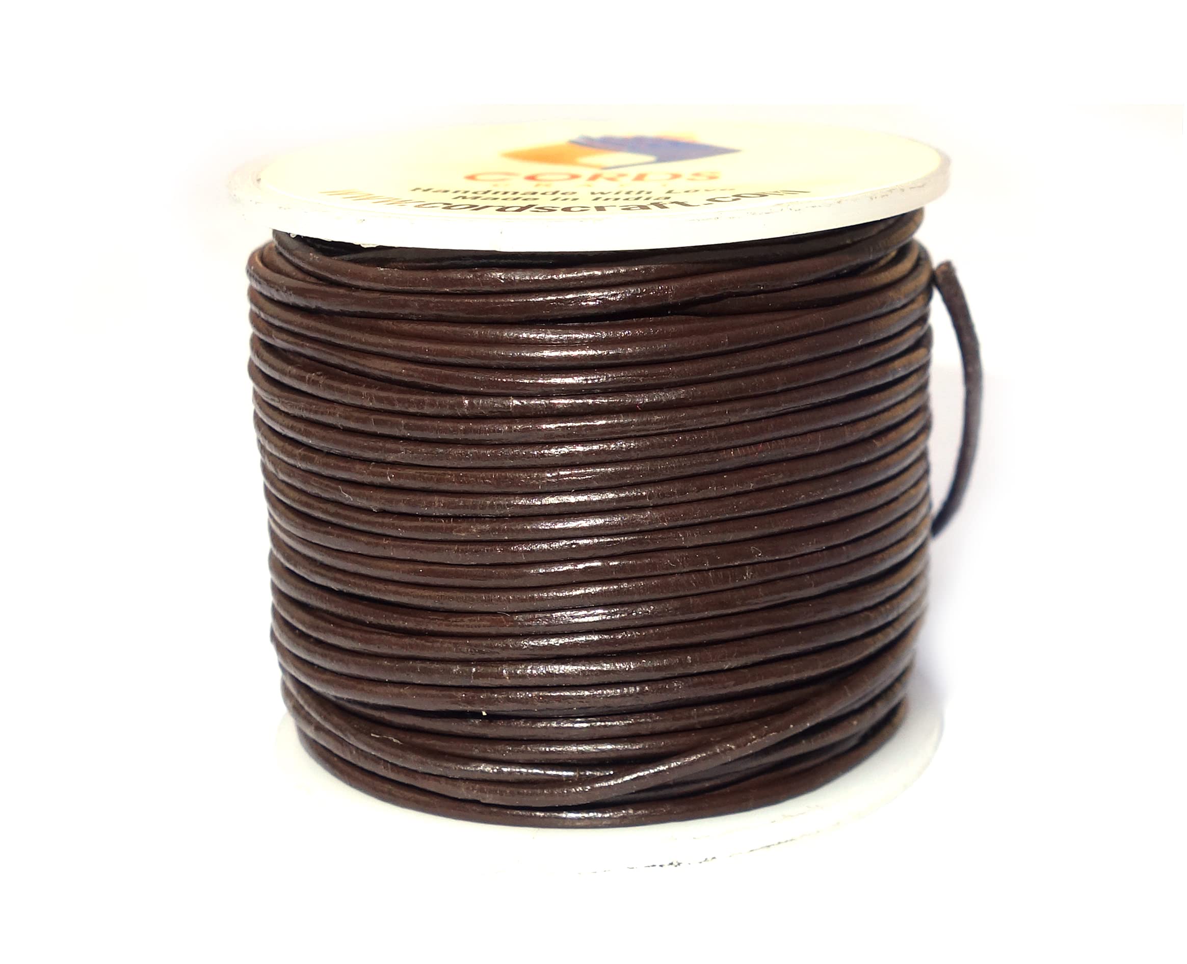 cords craft Round Leather Cord for Bracelet, Necklaces Plain Genuine Leather Cord 1.0MM 32 Tan Brown