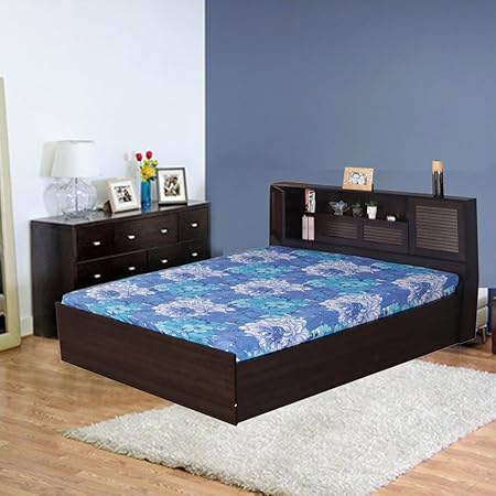 HomeTown Bolton Queen Bed in Engineered Wood with Box Storage and Head Storage