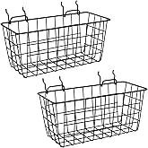 G.CORE 2 Pack Pegboard Baskets, Metal Shelves Hooks to 1/8" 1/4" Peg Boards, Peg Board Baskets Bins Set - Organize Tools Workbench Accessories Garage Storage Wall Mount Organizer Attachments