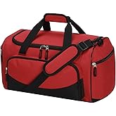 LONALIA 30L Gym Sport Duffle Bag, 17 inch, Red | Multi Pockets, Carry on, Durable Weekender Overnight Bag for Travel, Workout, Fitness