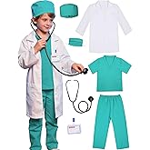 Gortykor Kids Doctor Costume Doctor Lab Coat for Boys Girls 3-10 Halloween Career Day Dress Up