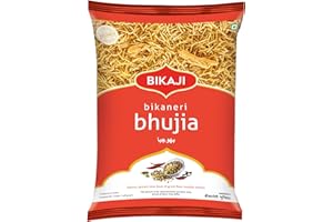 Bikaji Bhujia Sev No.1 – Authentic Namkeen Noodles 7.05 Oz (200g) Pack for Bar Snacks| Indian Taste Handmade & Fryer Made Sev |Crunchy, Spicy, Flavorful Bhujia Perfect Tea-Time & Ready to Eat | Crunchy Holiday Snack | Great for Gifting & Celebrations