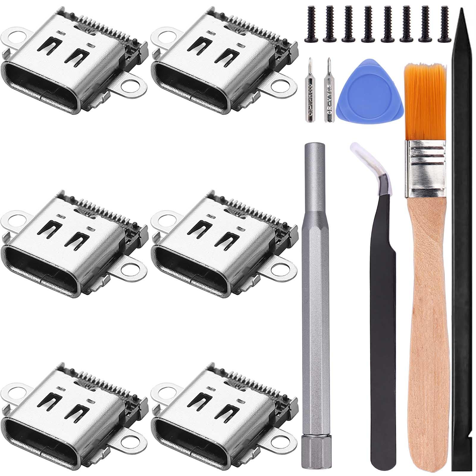 Ikpek 6-Pack USB C Port Replacement for Nintendo