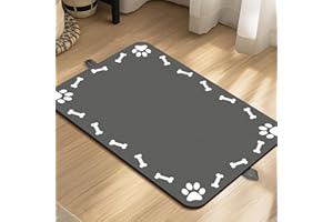 PTFFF Pet Feeding Mat-Absorbent Dog Food Mat for Water Spill, Dog Mat for Food and Water Bowl, Quick Dry Dog Water Dispenser Mat, Dog Water Bowl Mat for Messy Drinkers, 12"*19"