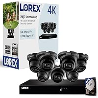 Lorex Fusion Series 4K 16-Channel 4TB Wired NVR System with 7 IP Dome Cameras | Color Night Vision | Smart Motion Detection (