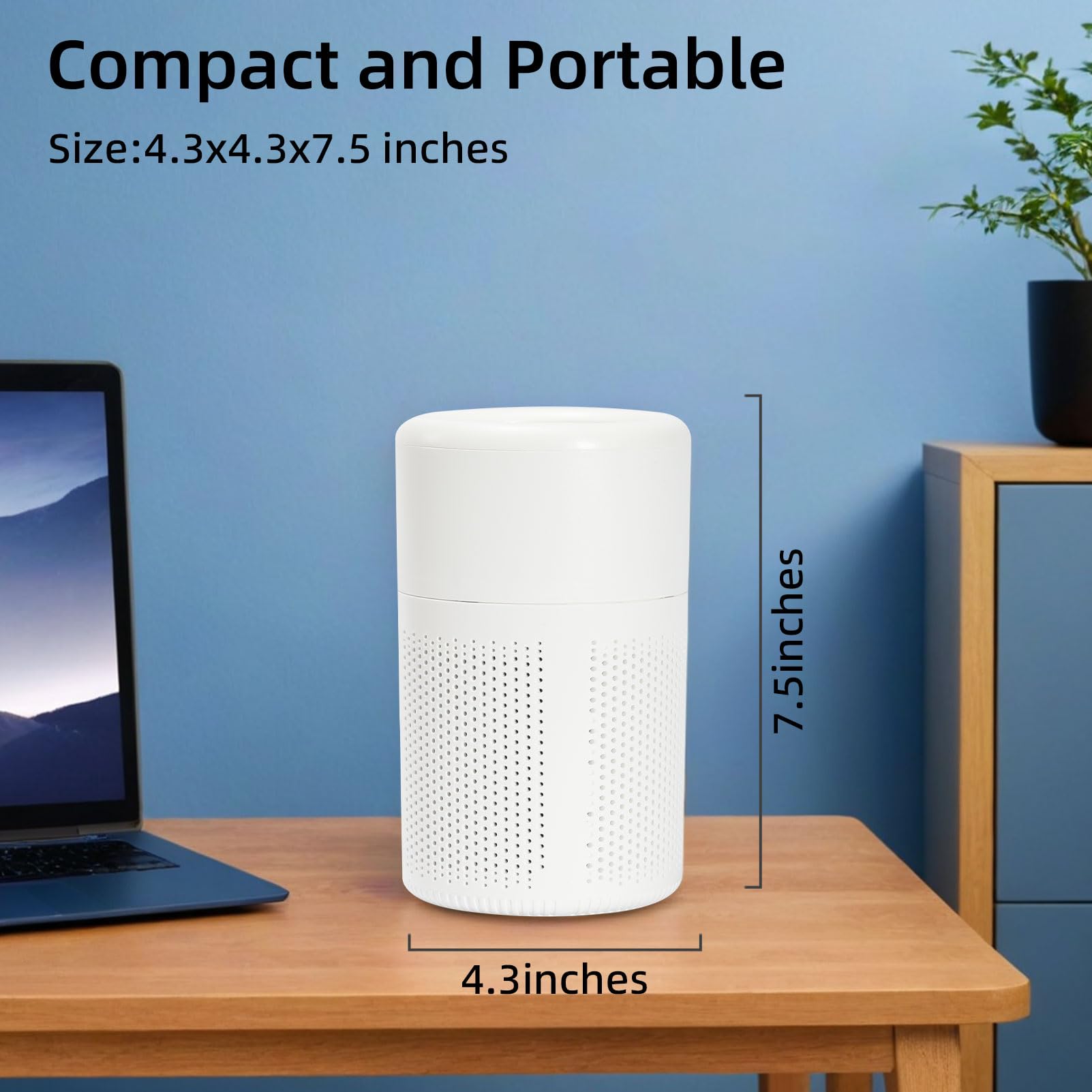 Small Air Purifier for Bedroom & Kitchen,Mini Air Purifier with Fragrance Function and 360° Air Inlet,HEPA Quiet Air Cleaner,Air Cleaner for Pet Odors Dust Smoke and Hair