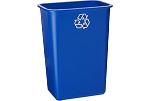 United Solutions EcoSense WB0069 Blue Plastic 41 Quart Recycling Indoor Wastebastket-10.25 Gallon EcoSense Blue Recycling Trash/Refuse Can in Blue