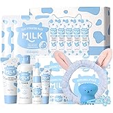 INSEEK Milk Skin Care Sets for Teen Girls, Deep Hydration Skincare Gift Set, Natural Milk Extract Face Care Kit, Nourish dry and Rough Skin, Restore Elasticity and Tighten Pores, Repair Barrier