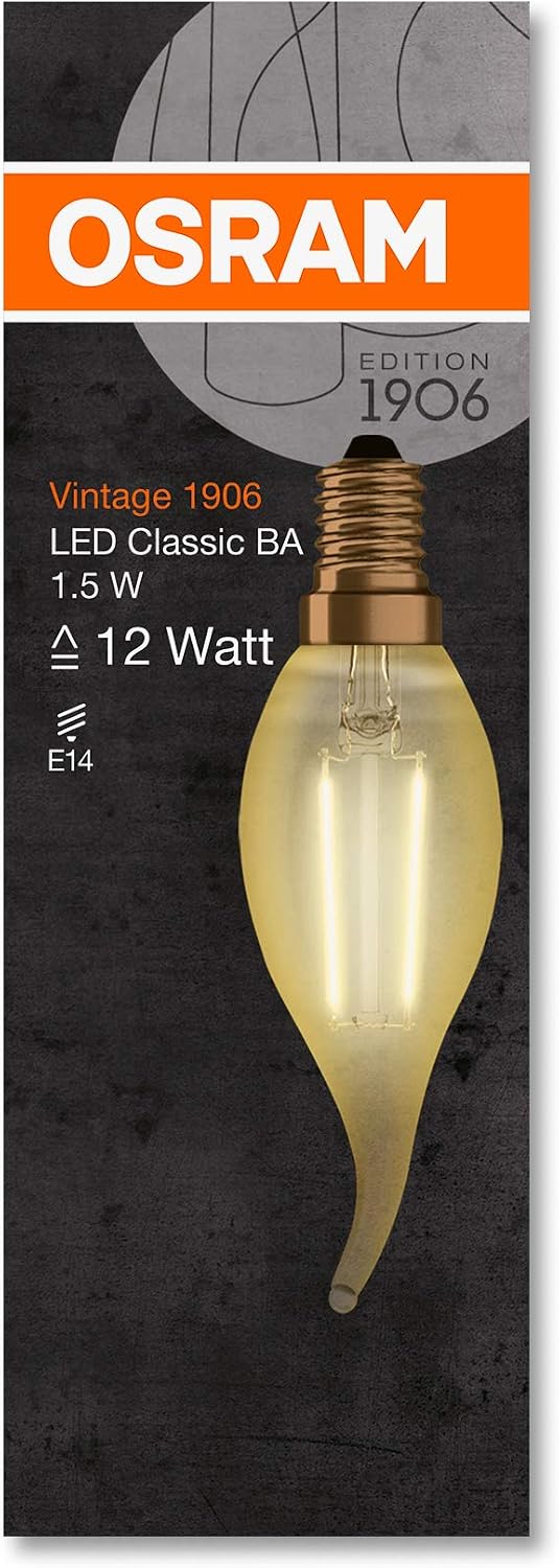 OSRAM LED lamp, Base: E14, Warm White, 2400 K, 1.50 W, Replacement for 12 W Incandescent Bulb - Image 3