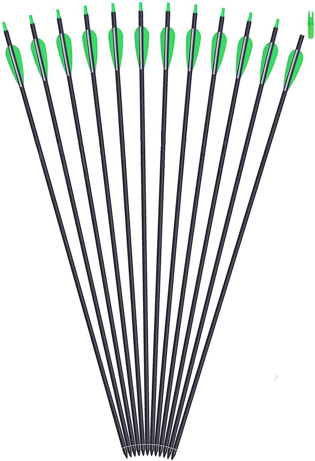 GPP Archery Carbon 30-Inch Targeting/Hunting Arrows Field Points Replaceable Tips for Recuve Bow & Compound Bow