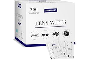 Pikabeast 200 Count Lens Wipes for Eyeglasses, Eyeglass Cleaner Wipes for Cameras, Sunglasses, Phone and Computer - Keep Your Lenses Spotless