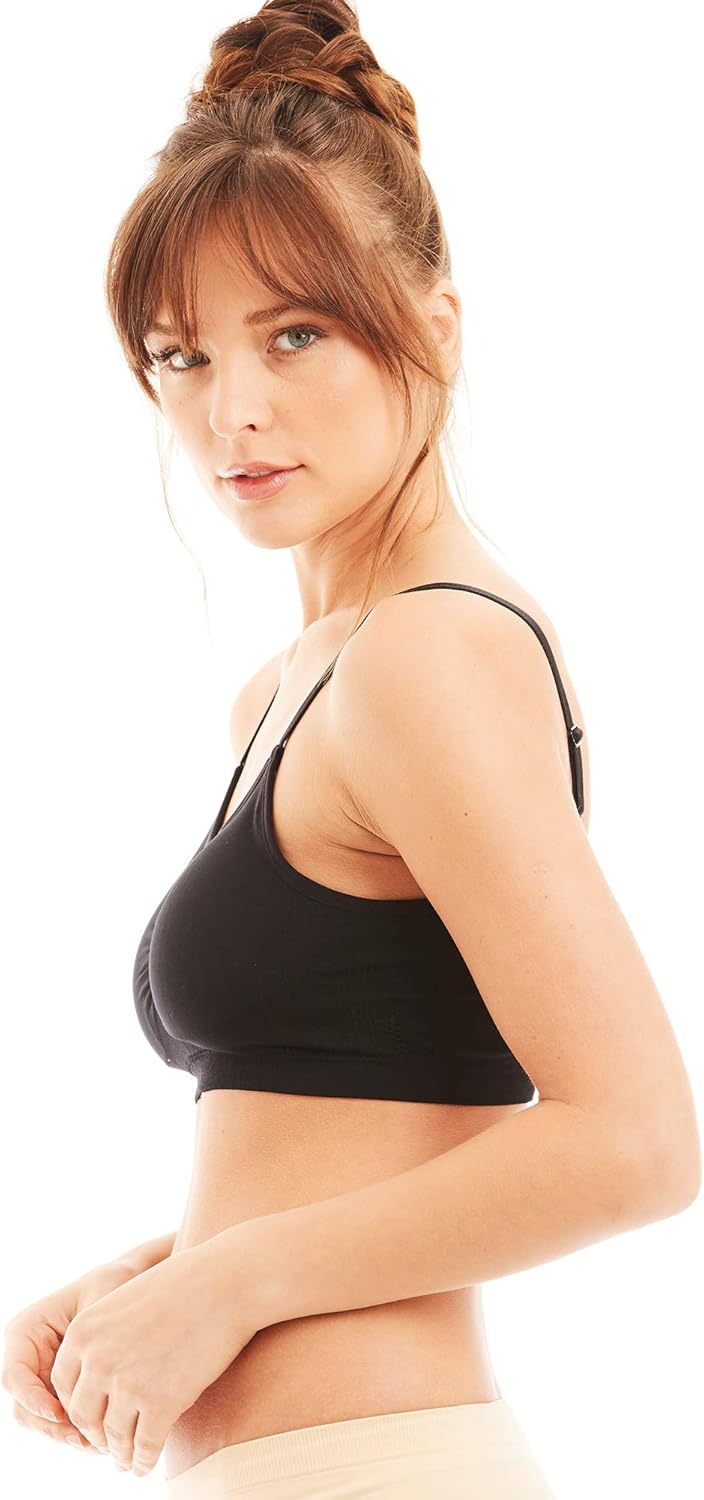 Kalon 4 Pack Nylon Spandex Removable Pads Comfort Bras Ext Sizes at  Women’s Clothing store