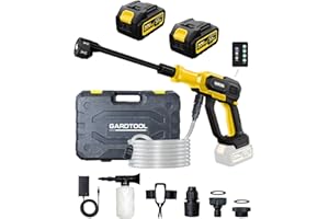 Portable Pressure Washer Cordless 1100PSI - 2 Batteries & Fast Charger, Brushless Motor, 6-in-1 Nozzle, Foam Cannon, 3 Speed 