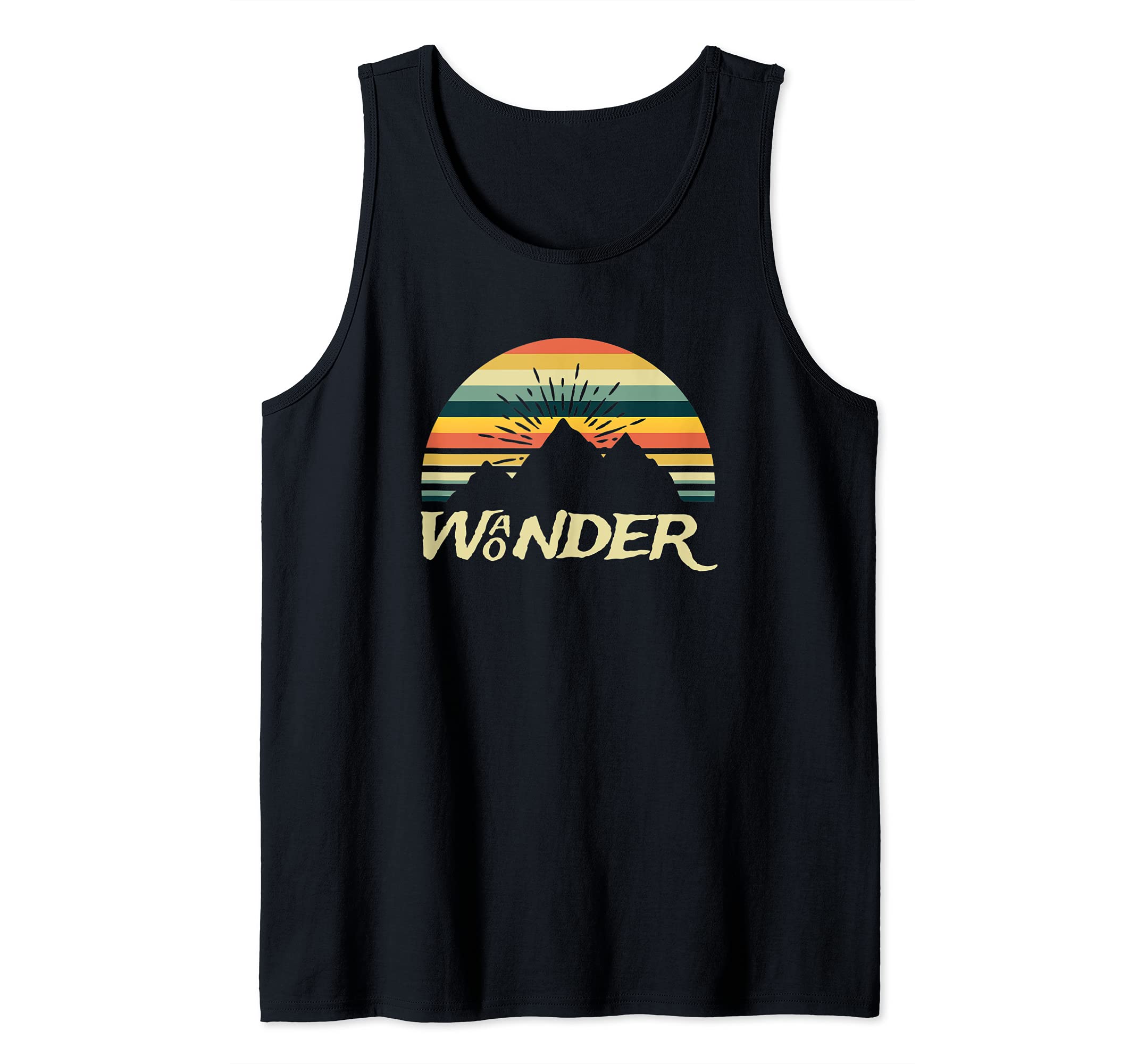Retro Wanderer Wander Wonder Camping Hiking Wanderlust Tank Top